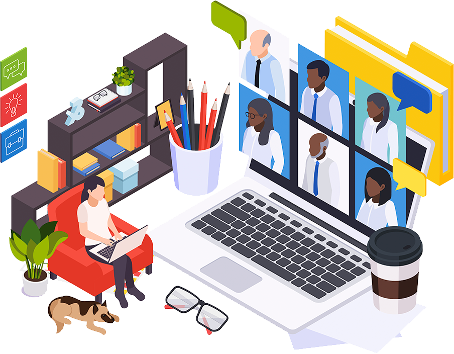 Ilustración teletrabajo